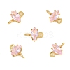 Brass Pave Cubic Zirconia Horse Eye Connector Charms KK-P347-03G-2