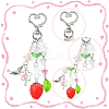 2Pcs Acrylic & Glass Pendant Decorations KEYC-SP0001-31-6