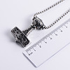 Viking 304 Stainless Steel Hammer Pendant Fashionable Street Style Necklaces for Trendy Men IS7390-2