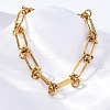 304 Stainless Steel Paperclip Chain Bracelets for Women LS-BJEW-P347-03G-2