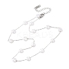 304 Stainless Steel with ABS Plastic Pearl Flat Round Bead Cable Chain Necklaces for Women NJEW-G190-03P-5