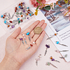 8 Sets 4 Styles Natural Mixed Gemstone Chip Pendants with Wood Beads FIND-FH0009-13-3