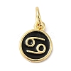 Real 18K Gold Plated Brass Enamel Charms KK-L216-001G-B01-1
