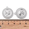 Brass Micro Pave Clear Cubic Zirconia Pendants KK-F871-40P-3