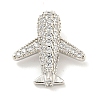 Rack Plating Brass Micro Pave Clear Cubic Zirconia Pendants KK-B093-27P-1