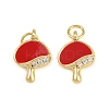 Brass Micro Pave Cubic Zirconia Charms KK-C114-07G-1