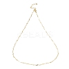 Ion Plating(IP) 304 Stainless Steel Wave Bar Link Chain Necklaces NJEW-K249-17G-1