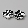 Paw Print Food Grade Eco-Friendly Silicone Focal Beads SIL-WH0008-43A-2