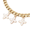 3Pcs 3 Colors Alloy Enamel Flower Charm 304 Stainless Steel Cuban Link Chain Bag Decorative Chains FIND-JF00160-6