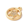 Brass Micro Pave Clear Cubic Zirconia Charms KK-M294-29G-2