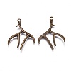 Tibetan Style Alloy Deer Antler Pendants LS-TIBEP-S261-AB-FF-1