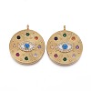 Brass Micro Pave Colorful Cubic Zirconia Enamel Pendants KK-F821-29G-1