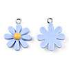 Opaque Resin Pendants RESI-WH0037-01E-2