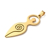 304 Stainless Steel Pendants STAS-O005-06G-2