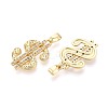 Brass Micro Pave Clear Cubic Zirconia Pendants KK-T075-83G-2