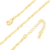 Brass Twisted Bar Link Chain Necklaces NJEW-D302-63G-2