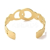 304 Stainless Steel Textured Ring Open Cuff Bangles for Women BJEW-I315-03G-3