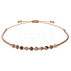 2mm Faceted Natural Rhodonite Beaded Braided Adjustable Bracelets for Women PF2854-3-2