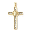 Brass Micro Pave Cubic Zirconia Cross Pendants ZIRC-I071-04G-01-1