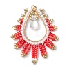 Handmade Glass Seeds Teardrop Pendants PALLOY-MZ00390-01-1