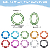 Unicraftale 20Pcs 10 Colors Zinc Alloy Frosted Spring Gate Rings FIND-UN0002-76-3