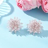 Flower Handmade Glass Seed Beads Stud Earrings EJEW-MZ00680-03-1