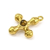 Natural Tiger Eye & 304 Stainless Steel Cross Pendants STAS-H221-01G-08-2