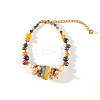 Brass & Fresh Water Pearl & Tourmaline Beaded Bracelets for Women FS-WG30C53-02-1