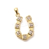 Rack Plating Brass Micro Pave Cubic Zirconia Pendants KK-M296-15G-1