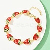 Brass Emenal Link Bracelets for Women BJEW-S175-01G-3