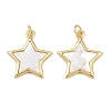Natural Shell Star Pendants KK-L251-43G-01-1