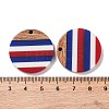 Independence Day Opaque Striped Resin & Walnut Wood Pendants RESI-U010-02R-3