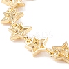 Clear Cubic Zirconia Pentagram Star Link Chains Bracelet BJEW-I301-14G-3