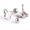 Tarnish Resistant 201 Stainless Steel Barbell Cartilage Earrings EJEW-R147-11-2