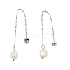 Natural Pearl Beaded Ear Thread EJEW-P219-16P-5