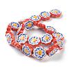 Handmade Porcelain Flower Beads Strands PORC-G006-14D-2