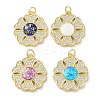 Brass Micro Pave Clear Cubic Zirconia Pendants KK-C045-32G-1