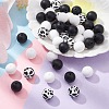 Round Food Grade Eco-Friendly Silicone Focal Beads SIL-YW0001-14A-5