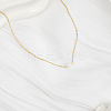 1Pc ABS Imitation Pearl Round Pendant Necklaces NJEW-LP0009-11-3