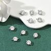 SHEGRACE Brass Pave Clear Cubic Zirconia Flat Round Connector Charms XGRQ3D002-500P-5