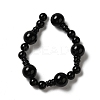 Dyed & Heated Natural Black Agate 3-Hole Guru Bead Strands G-K149-53-2