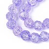 Transparent Crackle Glass Beads Strands GLAA-N053-8mm-05-3