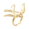 Brass Bird Open Cuff Ring for Women RJEW-C102-05G-1