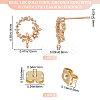 10Pcs Brass Micro Pave Clear Cubic Zirconia Flower Wreath Stud Earring Findings KK-BBC0008-34-2