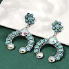 Alloy Synthetic Turquoise Dangle Stud Earrings EJEW-U053-09A-AS-1