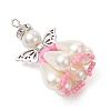 Pearlized Glass Pearl Beads  Pendants PALLOY-MZ00487-05-3