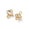 Brass Pave Clear Cubic Zirconia Connector Charms KK-Z136-54B-G-2
