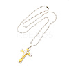 Alloy Cross Pandant Necklace with Ball Chains LS-NJEW-K245-001C-2