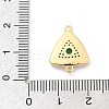 Brass Micro Pave Clear Cubic Zirconia & Shell Connector Charms KK-M303-03G-12-3