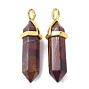 Natural Tiger Iron Pointed Pendants G-G025-01G-11-2